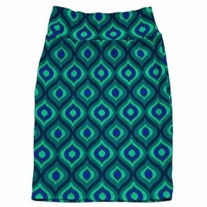 LULAROE Women’s Pencil Peacock Skirt Size XS